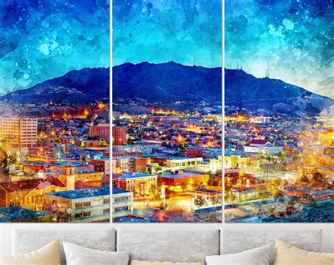 El Paso Canvas Art El Paso Wall Art El Paso Skyline El Paso - Etsy