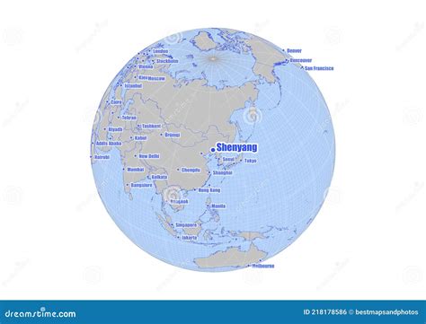 Map Showing Shenyang,China on the World Map. Stock Illustration ...