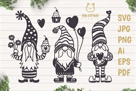 Valentine Gnomes, Gnome Holding Heart Svg, Valentine's Day S (409246) | SVGs | Design Bundles ...