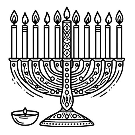 Printable Menorah coloring page - Download, Print or Color Online for Free