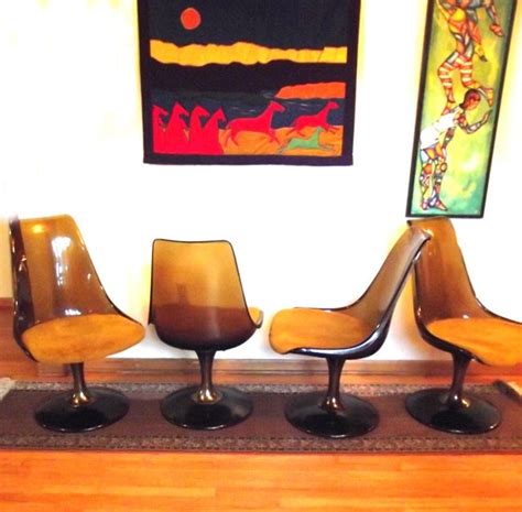 Reserved 4 Kate 4 Swivel Chairs Chromcraft Vintage 60s Lucite