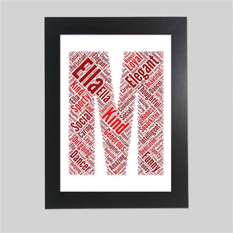 Word art print of letter M - Word Art Prints - Word Art App