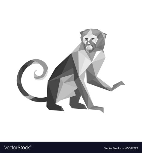 Origami monkey Royalty Free Vector Image - VectorStock