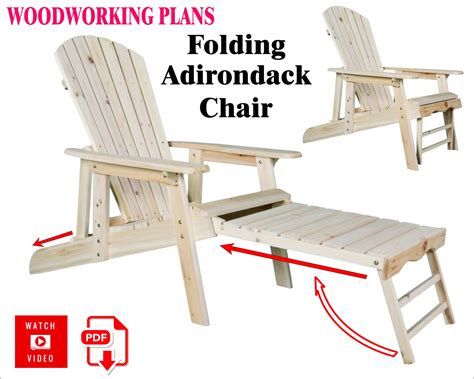 Folding Adirondack Chair Woodworking Plans Woodworking - Etsy