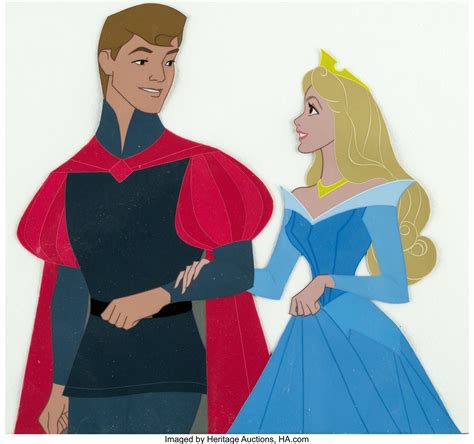 Sleeping Beauty Prince Phillip and Princess Aurora Production/Color Model Cel (Walt Disney, 1959 ...