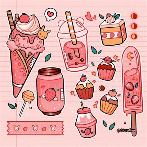 Drawn Pixel Art Kawaii Food Pencil And In Color Drawn Pixel Art | My ...
