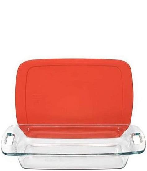 Pyrex Easy Grab 3-Quart Oblong Baking Dish with Red Plastic Cover | Dillard's