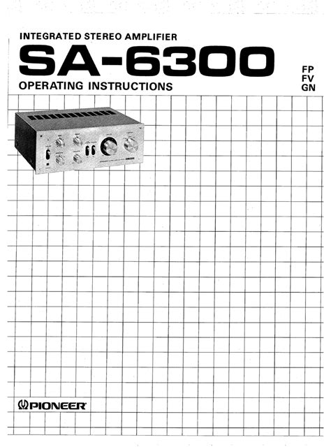 PIONEER SA-6300 OPERATING INSTRUCTIONS MANUAL Pdf Download | ManualsLib