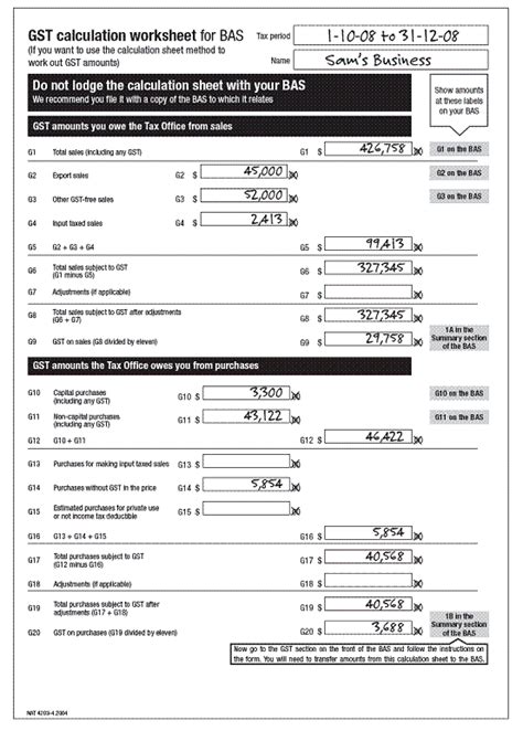 Bas Statement Example - Taxrates.info