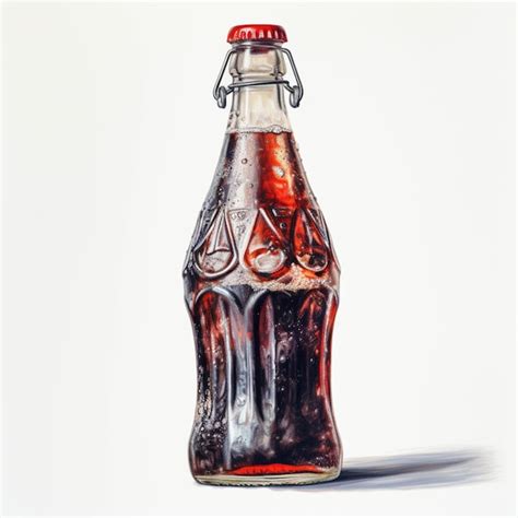 Premium AI Image | There is a painting of a bottle of coke on a white ...