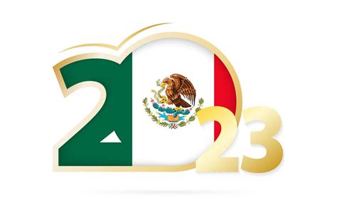 Year 2023 with Mexico Flag pattern. 12672067 Vector Art at Vecteezy