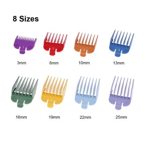 8 Sizes Colorful Hair Clipper Limit Comb Guide Attachment Set for ...