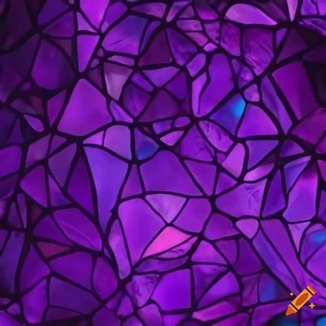 Purple glowing stained glass window on Craiyon