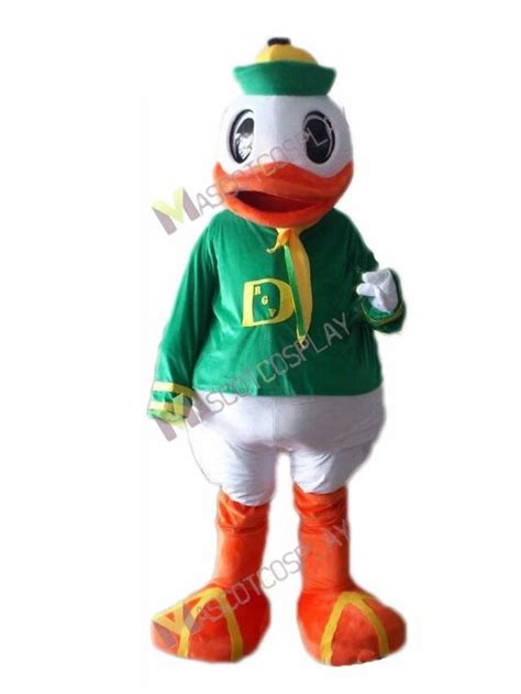 Oregon Duck College Mascot Costume with Green Suit