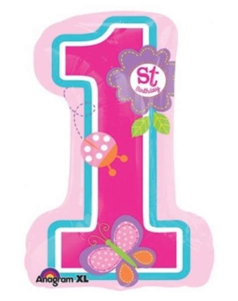 Pink Number 1 Balloon Pink First Birthday Balloons Mylar - Etsy