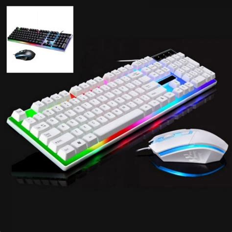 Gaming Keyboard Mouse Combo LED RGB Backlit 104 Keys USB Wired Wrist ...