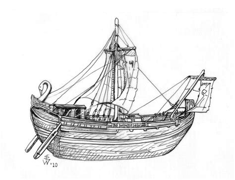 Illustration of a Roman/Byzantine merchant ship | Pen & ink … | Flickr