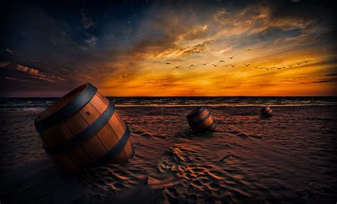 Beach Sunset Background Beach Sunset Beautiful Beach - Photoshop ...