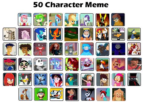 Favorite 50 Character Meme by cmara on DeviantArt | Memes, Animated ...