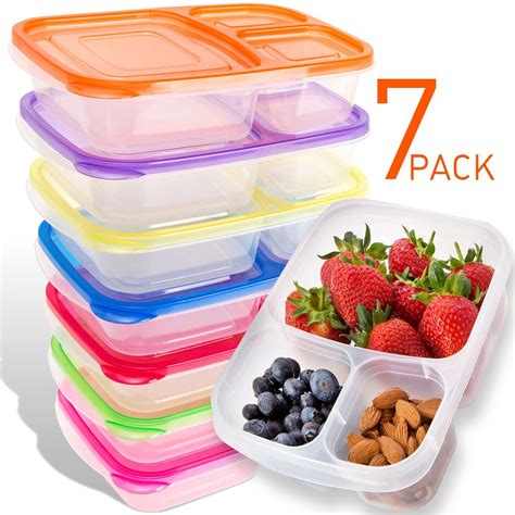 LUCENTEE 7-Pack Snack Containers - Bento Snack Box - Snack Containers ...