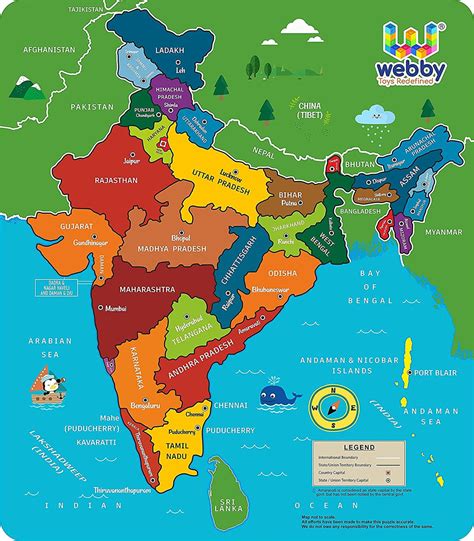 Webby Wooden Educational Learning India Map 3D Puzzle – Webby Toys