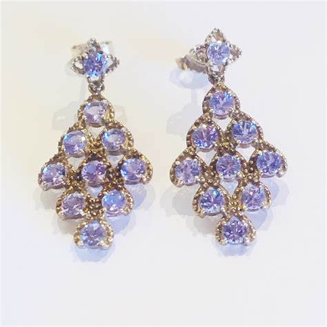 Vintage Tanzanite and Sterling Silver Long drop earrings – Artedeco ...