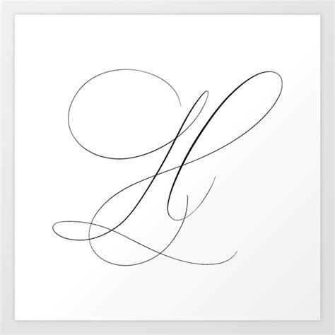 Cursive Calligraphy Letter H