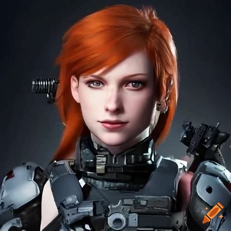 Portrait of a futuristic armored girl with platinum hair on Craiyon