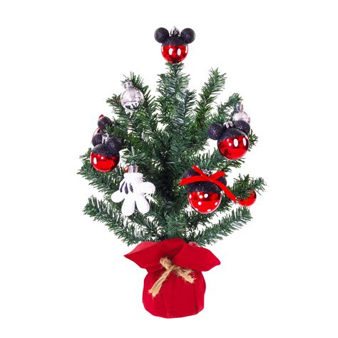 Disney, Mickey Mouse Christmas Tree, 16 inches Tall, Black, Red and ...