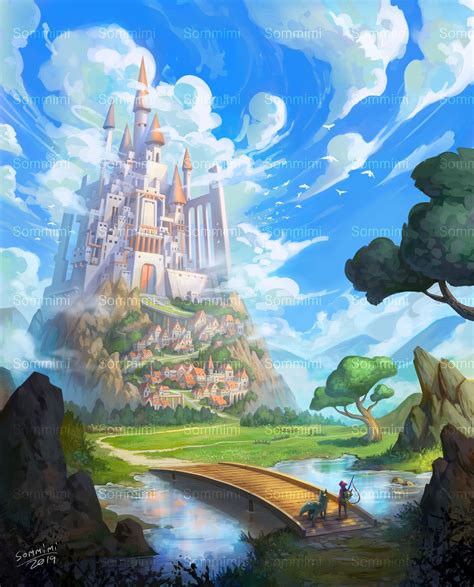 Castle Sky High painting illustration digital download | Etsy | Painting illustration, Painting ...