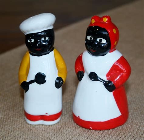 Items similar to Black Americana Salt and Pepper Shakers Cook and Chef ...