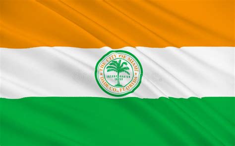 Flag of Miami City in Florida, USA Stock Illustration - Illustration of tallahassee ...