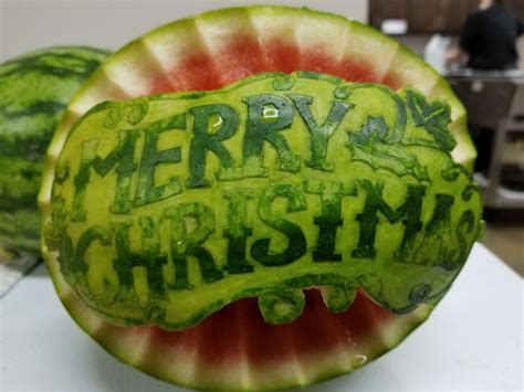 Christmas carved watermelon | Watermelon carving, Fruit carving, Watermelon