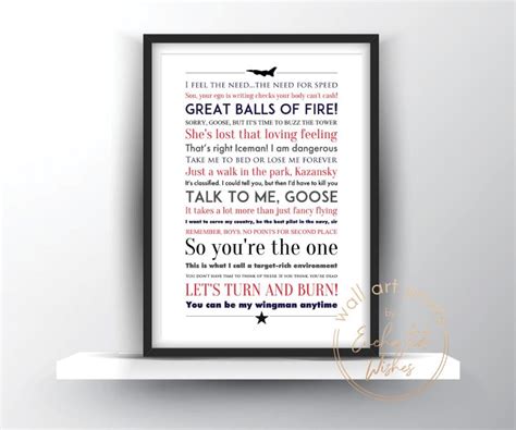 Top Gun Quotes Print - Wall Art