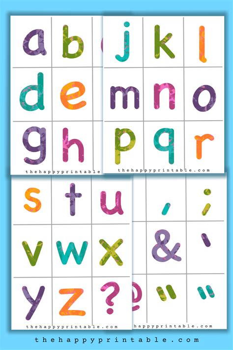 Alphabet Flashcards- Uppercase, Lowercase, & Punctuation | The Happy Printable