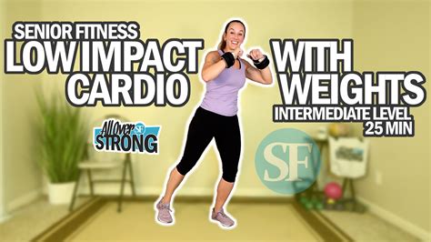 Senior Fitness Low Impact Cardio Workout With Weights | Intermediate ...