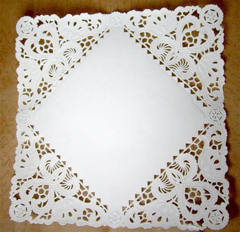 Square Paper Doilies 50 doilies 8 inch white by owlandthistle