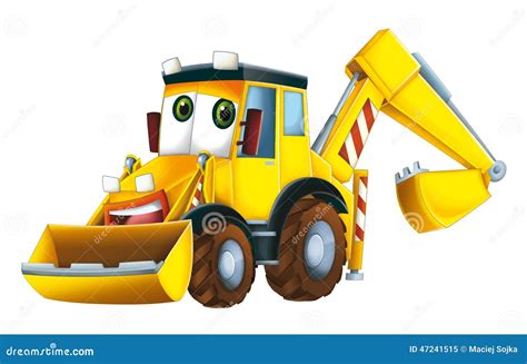 Cartoon excavator stock illustration. Illustration of loader - 47241515