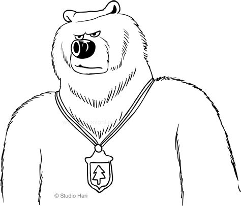 Grizzy angry coloring page