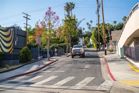 Sunset Blvd in Los Angeles editorial stock photo. Image of building ...