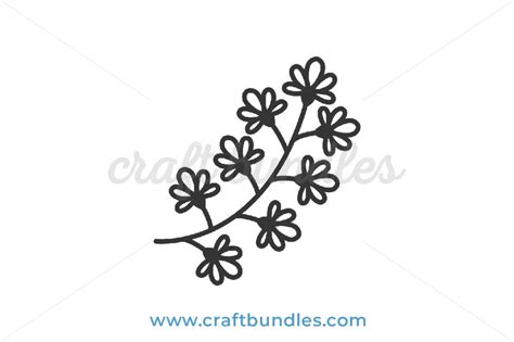 Floral Branch SVG Cut File - CraftBundles