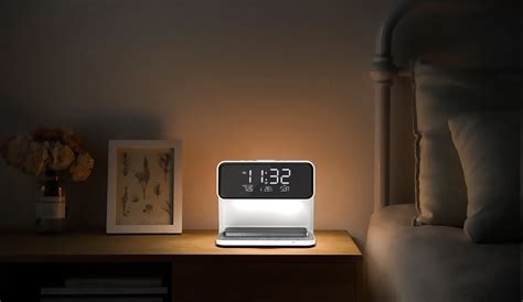 Wireless Charger Bedside Night Light with Digital Alarm Clock Bedroom ...