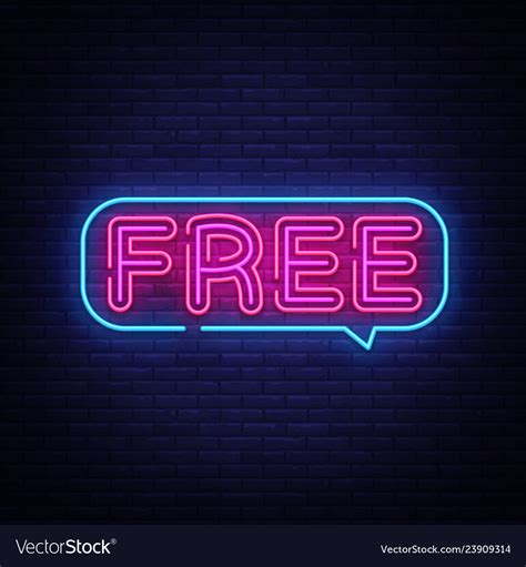 Free neon text neon sign design Royalty Free Vector Image