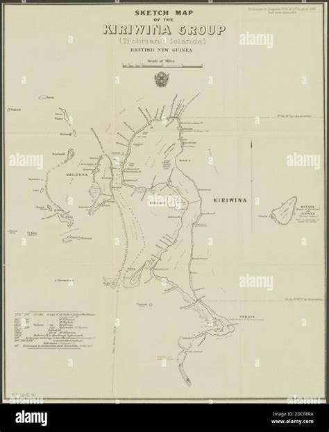 Kiriwina Group (Trobriand Islands) 1891 map nla.obj-231909085-1 Stock Photo - Alamy