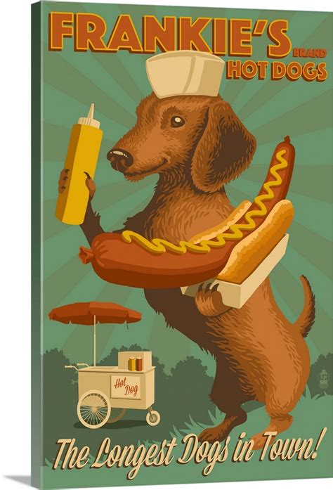 Dachshund, Retro Hotdog Ad Wall Art, Canvas Prints, Framed Prints, Wall Peels | Great Big Canvas