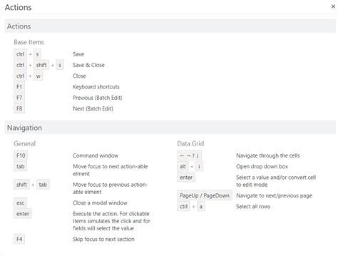 Shortcuts & Accessibility