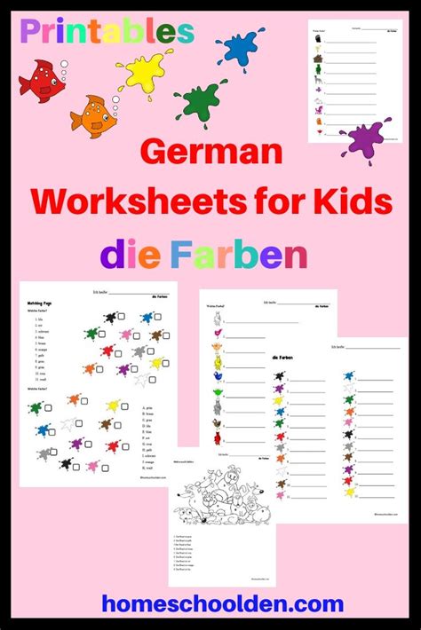 German Worksheets - die Farben | Learning german worksheets, German language, Language worksheets