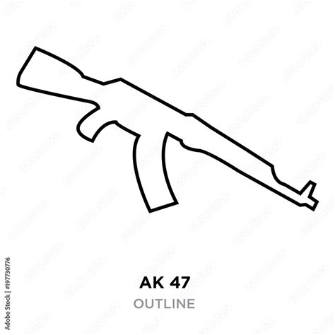 ak47 outline on white background, vector illustration Stock Vector | Adobe Stock