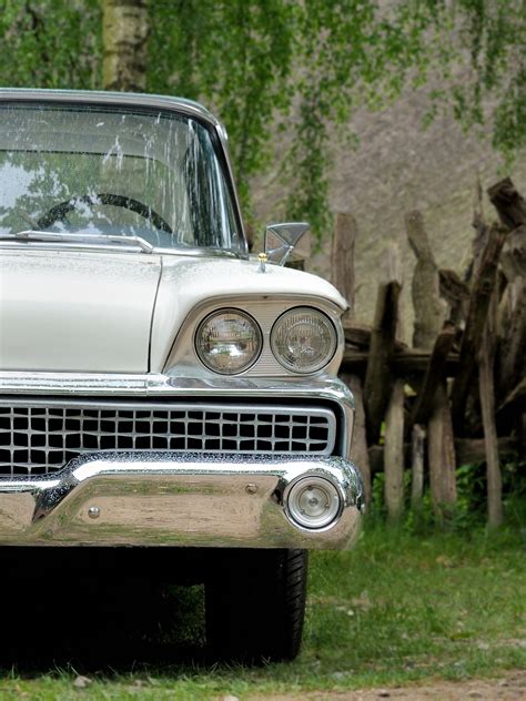 Free Images : white, retro, metal, auto, nostalgia, old car, spotlight, grille, motor vehicle ...