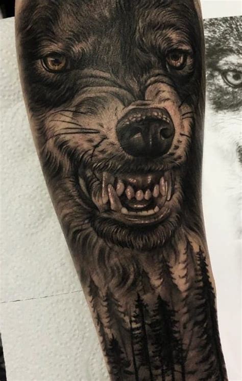 [40+] Black And Grey Wolf Tattoo Design